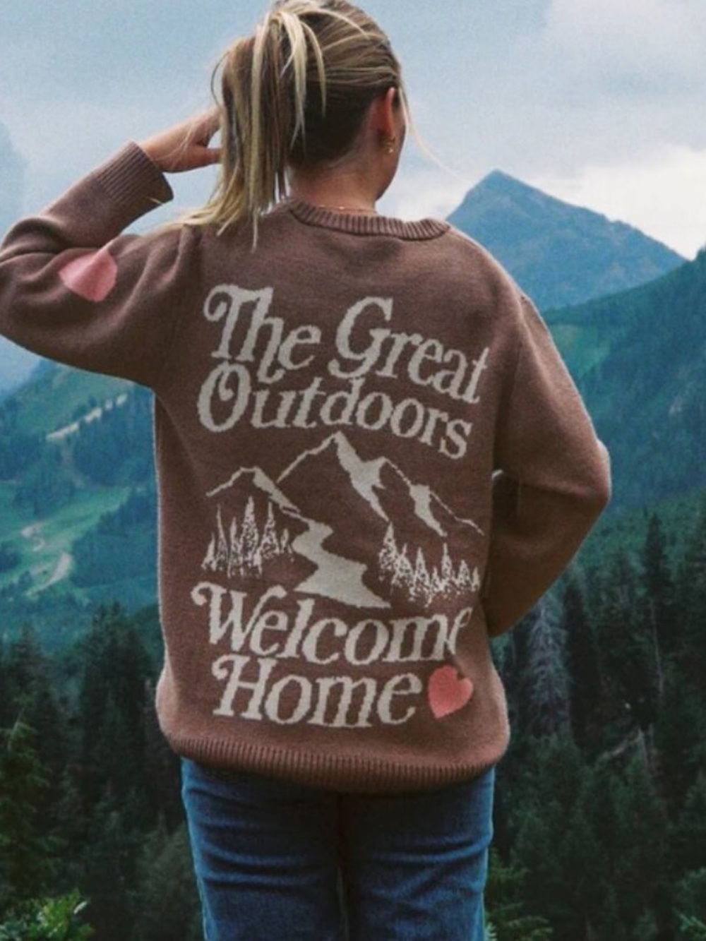 Dandy Worldwide The Great Outdoors Knit Sweater in Brown